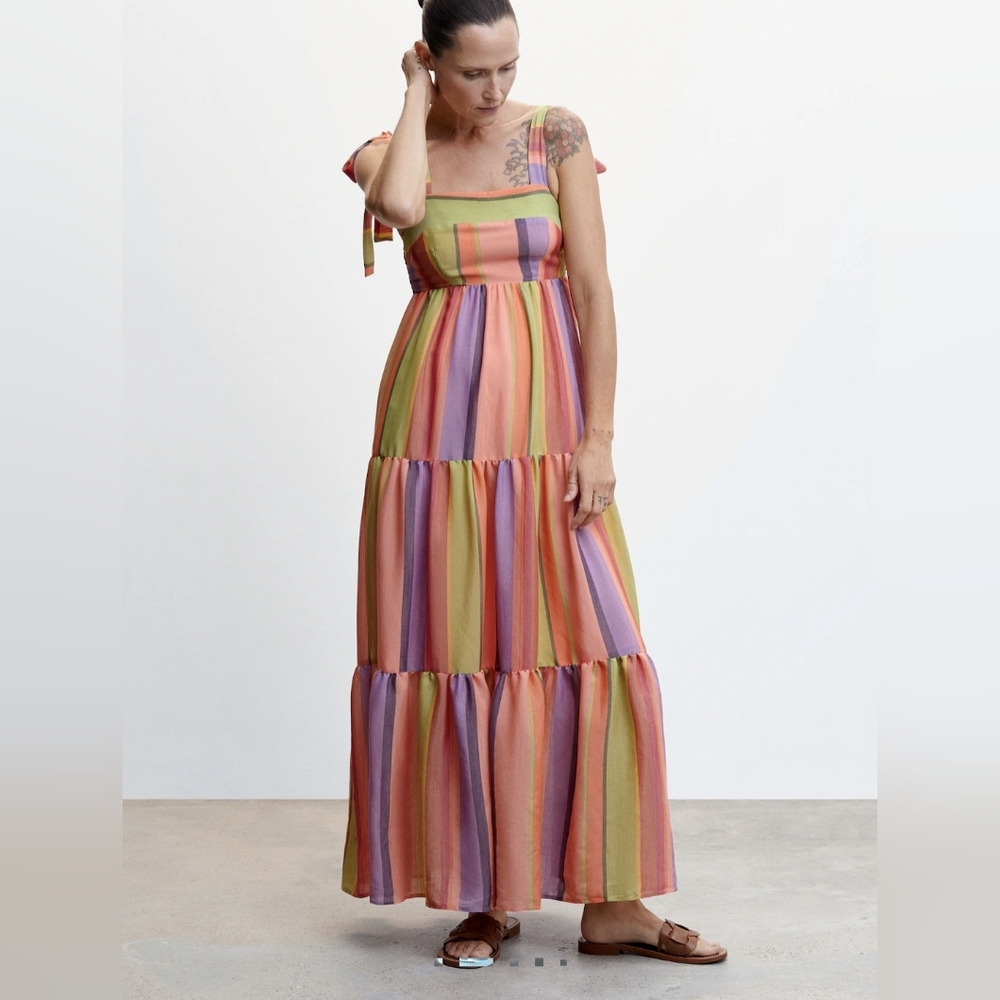 Multicolor Striped Maxi Dress